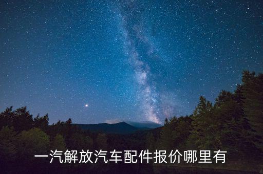 一汽解放汽车配件报价哪里有