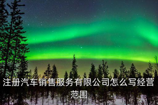 注册汽车销售服务有限公司怎么写经营范围