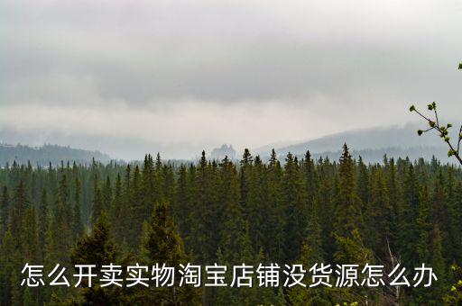 怎么开卖实物淘宝店铺没货源怎么办