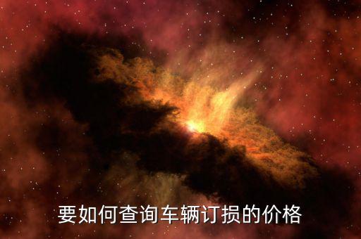 要如何查询车辆订损的价格