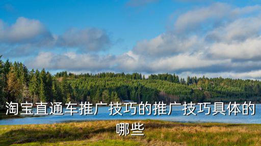 淘宝直通车推广技巧的推广技巧具体的哪些