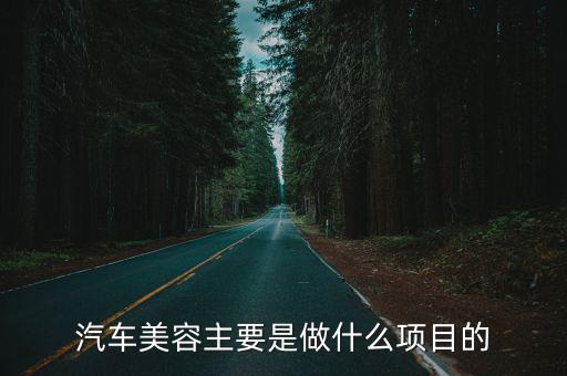 汽车美容主要是做什么项目的