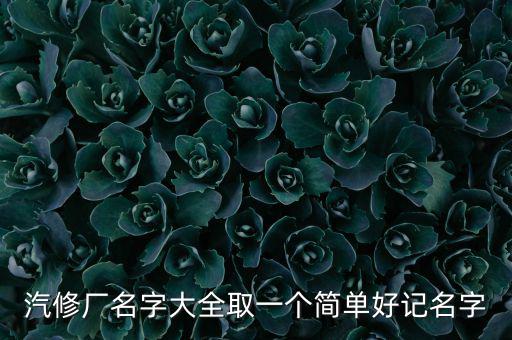 汽修厂名字大全取一个简单好记名字
