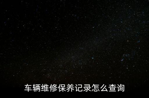车辆维修保养记录怎么查询