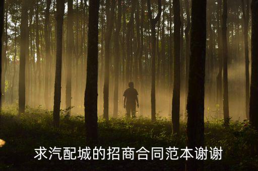 求汽配城的招商合同范本谢谢