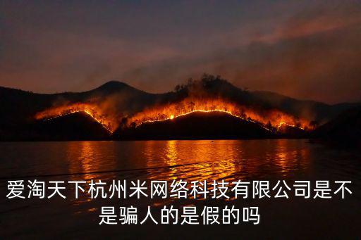 爱淘天下杭州米网络科技有限公司是不是骗人的是假的吗