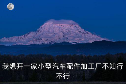 我想开一家小型汽车配件加工厂不知行不行