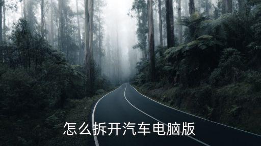 怎么拆开汽车电脑版