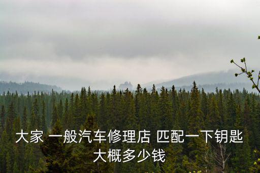 大家 一般汽车修理店 匹配一下钥匙大概多少钱