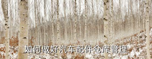 如何做好汽车配件仓库管理