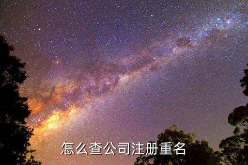 怎么查公司注册重名