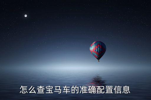 怎么查宝马车的准确配置信息