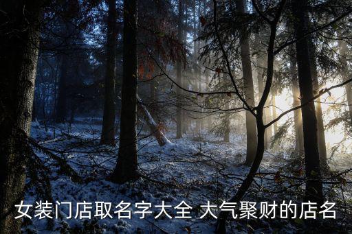 门店取名，卖门门店取名字大全 好听带发财寓意的名字