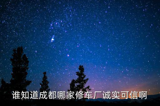 谁知道成都哪家修车厂诚实可信啊