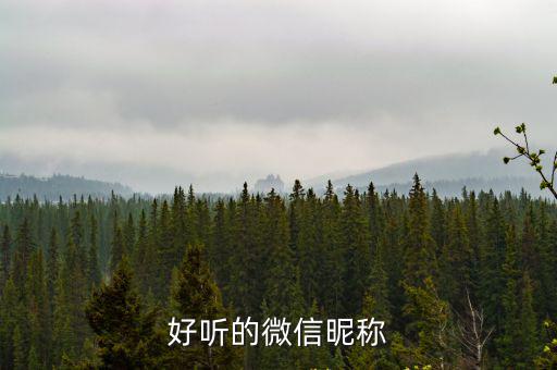 好听的微信昵称