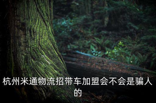 车加盟骗局的套路，杭州米通物流招带车加盟会不会是骗人的