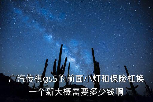 广汽传祺gs5的前面小灯和保险杠换一个新大概需要多少钱啊