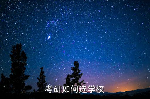 考研如何选学校