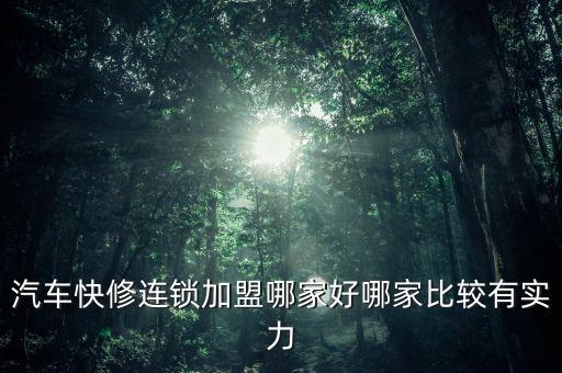 汽车快修连锁加盟哪家好哪家比较有实力
