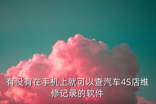 有没有在手机上就可以查汽车4S店维修记录的软件