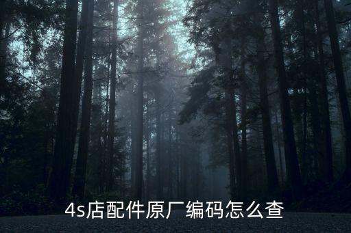4s店配件原厂编码怎么查