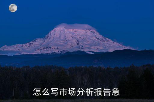 怎么写市场分析报告急