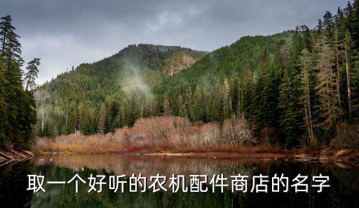 取一个好听的农机配件商店的名字