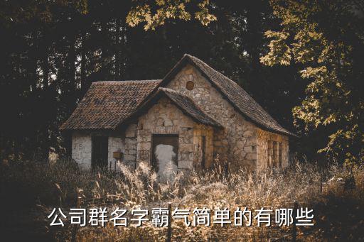 公司群名字霸气简单的有哪些