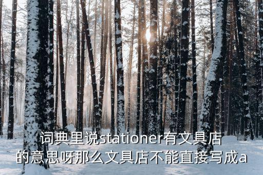 词典里说stationer有文具店的意思呀那么文具店不能直接写成a