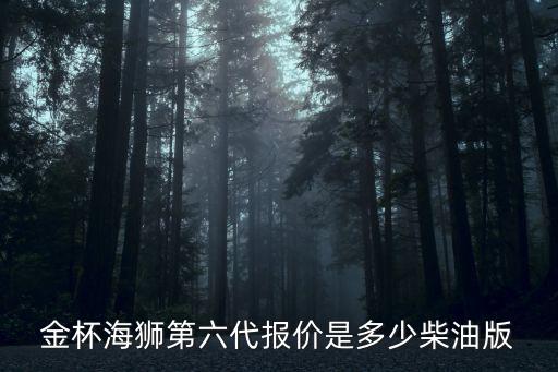金杯海狮第六代报价是多少柴油版