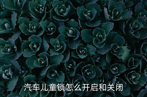 汽车儿童锁怎么开启和关闭