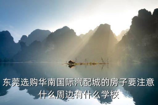 东莞选购华南国际汽配城的房子要注意什么周边有什么学校
