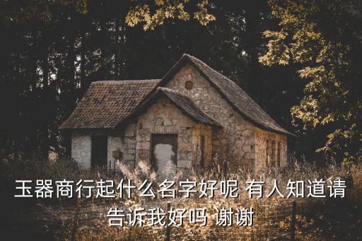 玉器商行起什么名字好呢 有人知道请告诉我好吗 谢谢