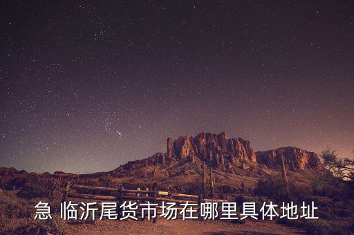 急 临沂尾货市场在哪里具体地址