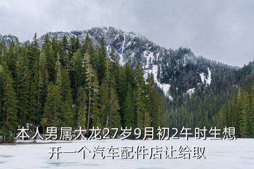 本人男属大龙27岁9月初2午时生想开一个汽车配件店让给取