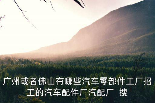 广州或者佛山有哪些汽车零部件工厂招工的汽车配件厂汽配厂  搜