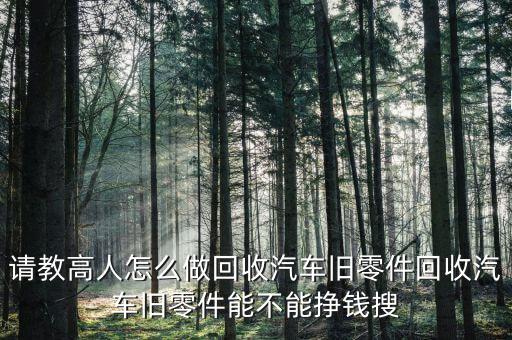 请教高人怎么做回收汽车旧零件回收汽车旧零件能不能挣钱搜