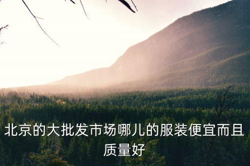 北京的大批发市场哪儿的服装便宜而且质量好