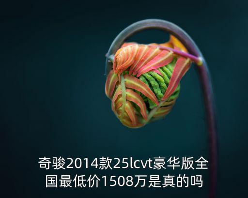 奇骏2014款25lcvt豪华版全国最低价1508万是真的吗