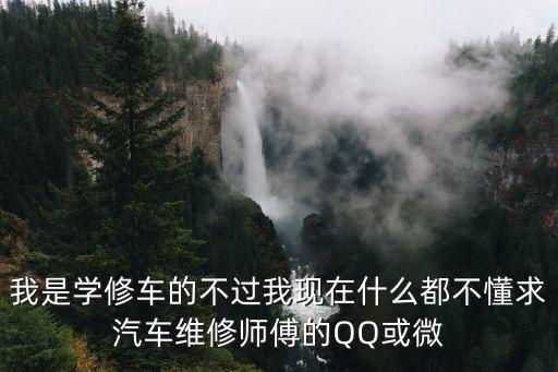 我是学修车的不过我现在什么都不懂求汽车维修师傅的QQ或微