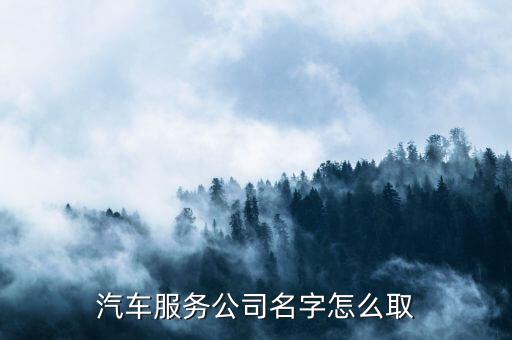 汽车服务公司名字怎么取