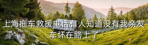 上海拖车救援电话有人知道没有我亲友车坏在路上了