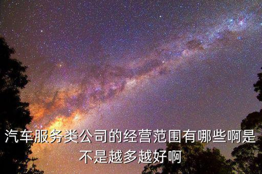汽车服务类公司的经营范围有哪些啊是不是越多越好啊
