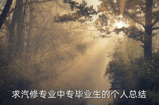求汽修专业中专毕业生的个人总结