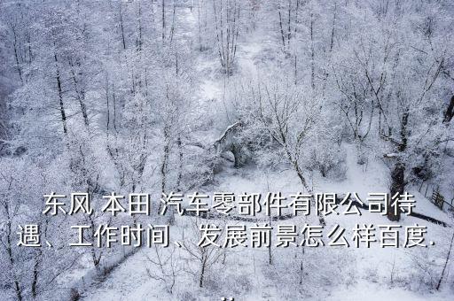  东风 本田 汽车零部件有限公司待遇、工作时间、发展前景怎么样百度...