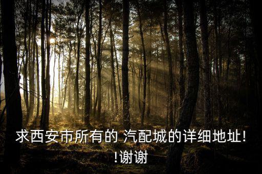 求西安市所有的 汽配城的详细地址!!谢谢