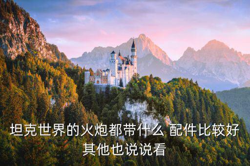 坦克世界的火炮都带什么 配件比较好其他也说说看
