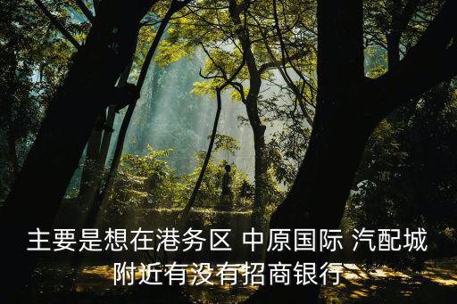 主要是想在港务区 中原国际 汽配城附近有没有招商银行