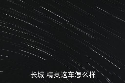  长城 精灵这车怎么样