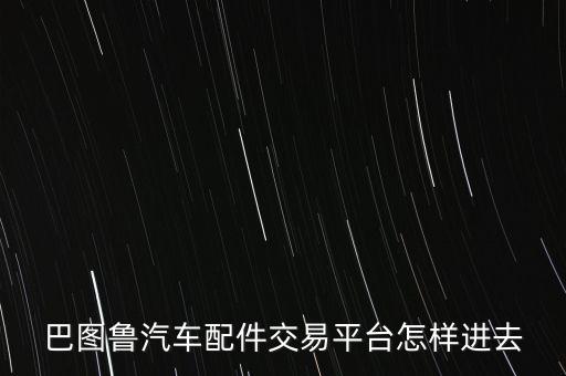 巴图鲁汽车配件交易平台怎样进去